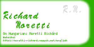 richard moretti business card